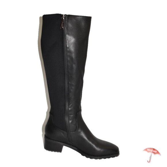 New! Blondo Starling Waterproof Boot Black Leather Size 8 DD518 5050 Stretch - Picture 4 of 7
